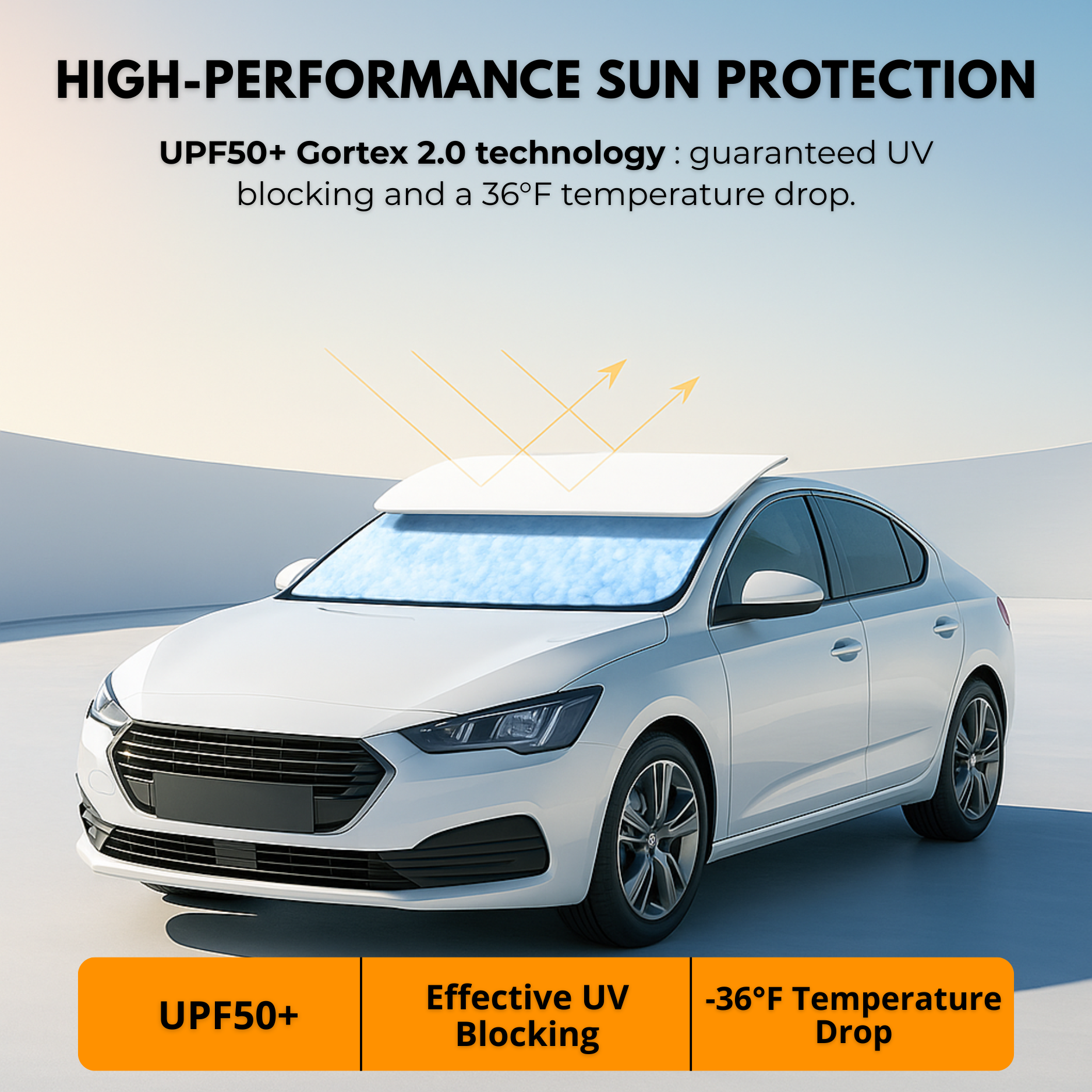 UVX26 PRO™ Windshield Sunshade, Up to a 36°F Cooler Cabin