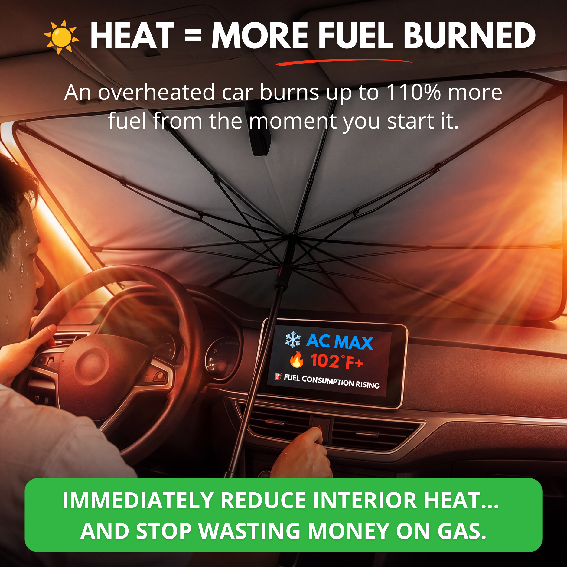 UVX26 PRO™ Windshield Sunshade, Up to a 36°F Cooler Cabin
