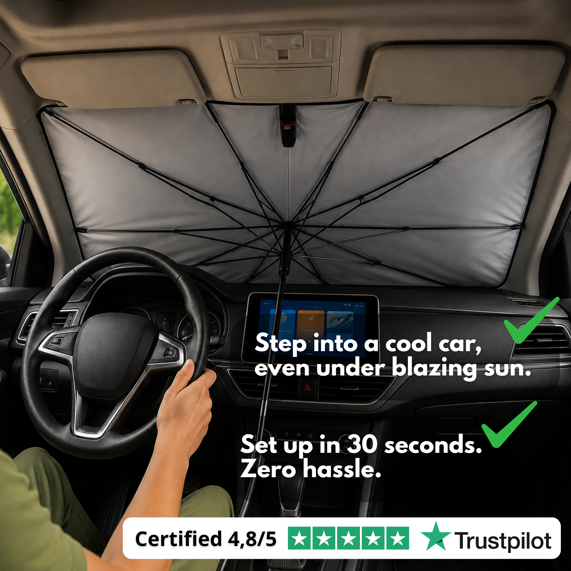 UVX26 PRO™ Windshield Sunshade, Up to a 36°F Cooler Cabin